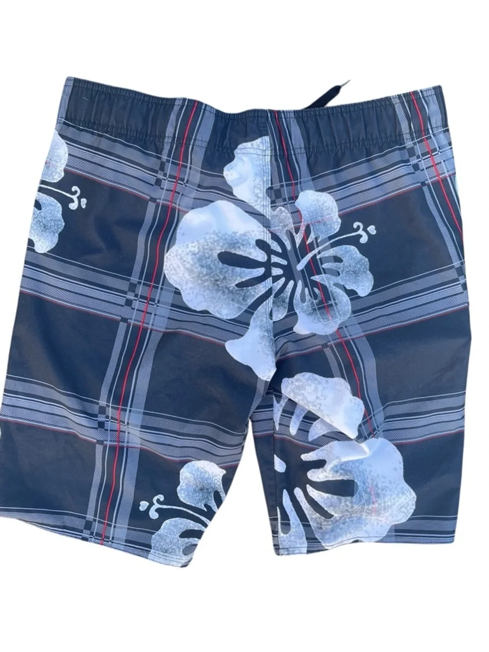 Hang Ten Men’s Multi-Blue Hawaiian Floral Design, Board Shorts w/pocket, M